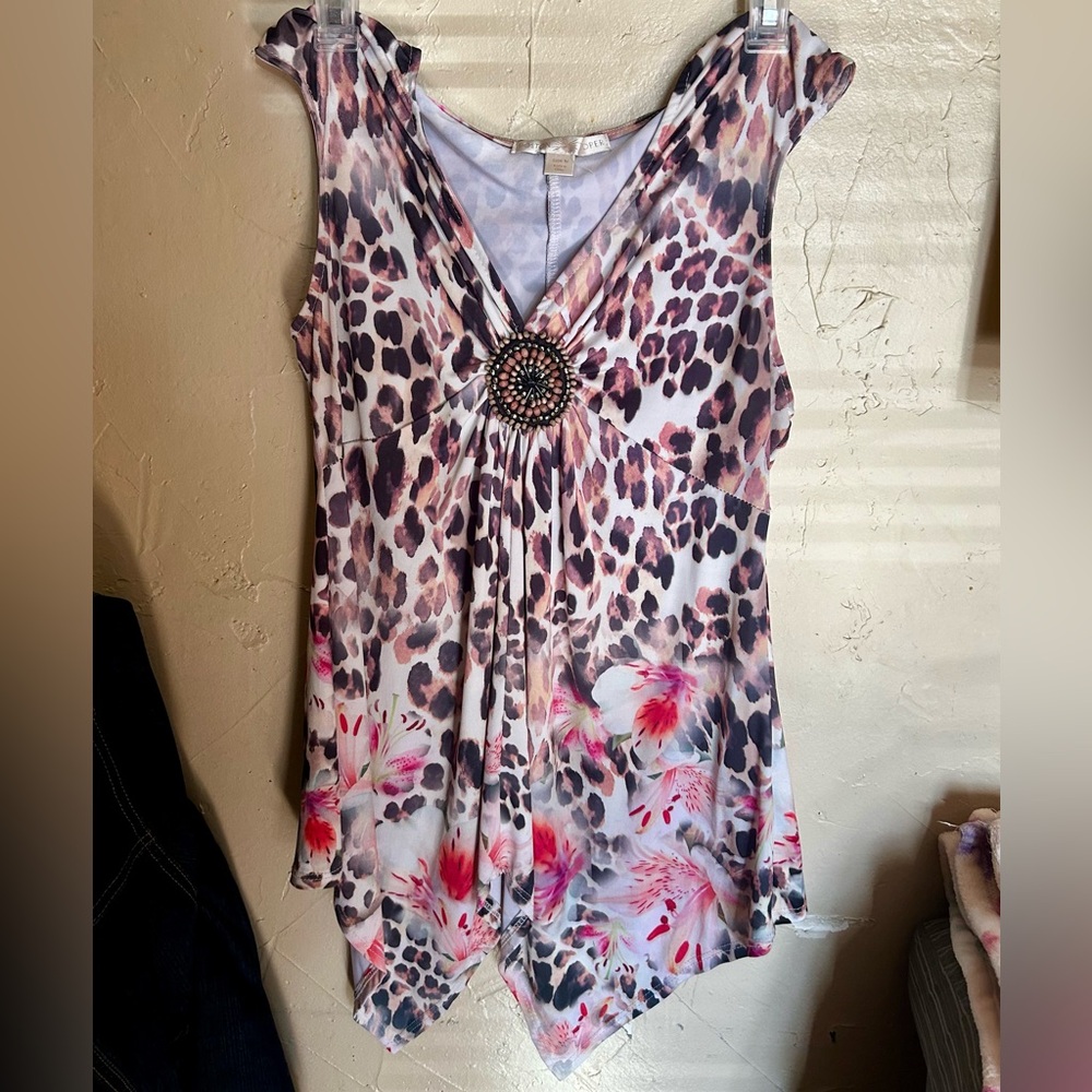 Leopard Print Floral Women's Top